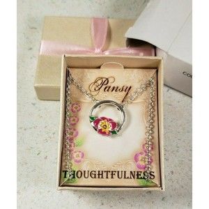 AVON 2011 Floral Inspirations Necklace Pansy NIB